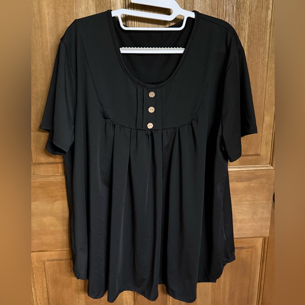 Elegant‎ Black Button-Front Women's Top